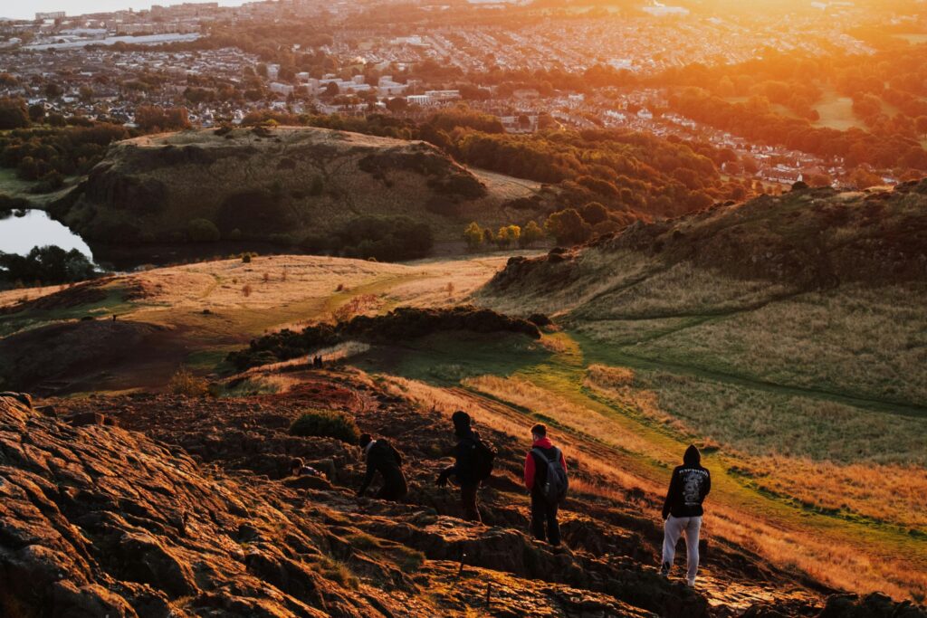 arthurs seat sunset view